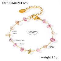 Collar Rosa pulsera de las señoras conjunto de Maple inoxidable de Piedra natural de las cuentos Collar de las mujeres collar de la joyería de lujo de regalo - details 0