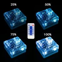 1 pieza lámpara 4 LED luz colorida luz solar al aire libre con control remoto, luz de camino solar luz de ladrillo para jardín al aire libre patio camino estanque de tierra - details 2