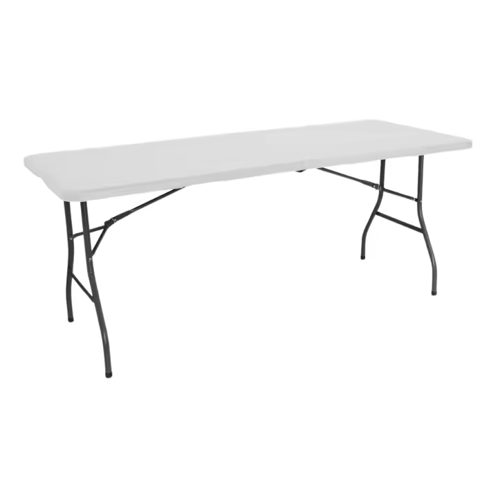 Mesa Catering Plegable Portátil Rectangular 180 cm | THINIA HOME | Mesa Multiusos: Camping, Eventos en Espacios Exteriores o Interiores | Mesa Resina y Patas Acero | 4-6 Personas y Carga de 150kg - 1