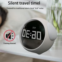 Reloj De Alarma Para Niños Con Luz Nocturna Y Control De Voz Reloj Digital LED Multifuncional Con Expresión Luminosa Y Función De Sonno - details 3