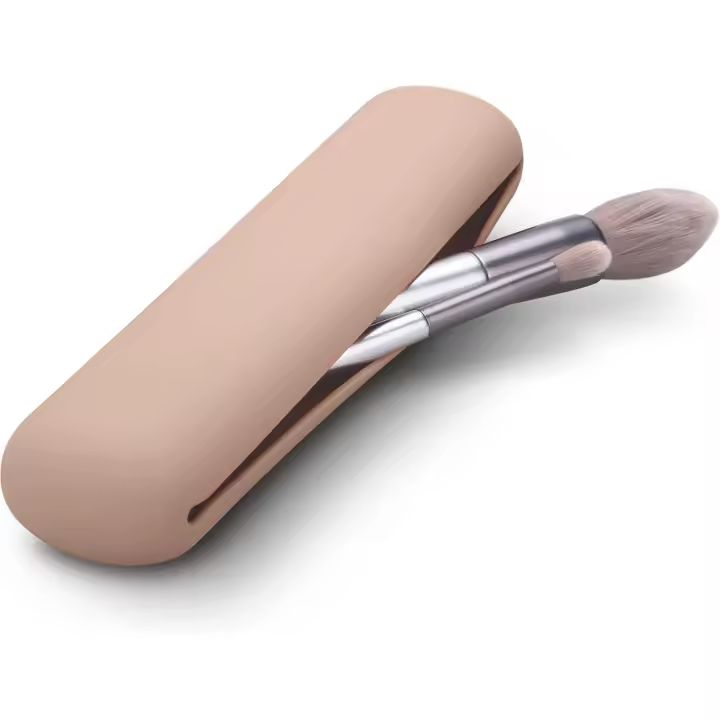 Brush Modern Vie Soporte de silicona portátil, herramienta de maquillaje suave y elegante para, soporte de color caqui, - 1