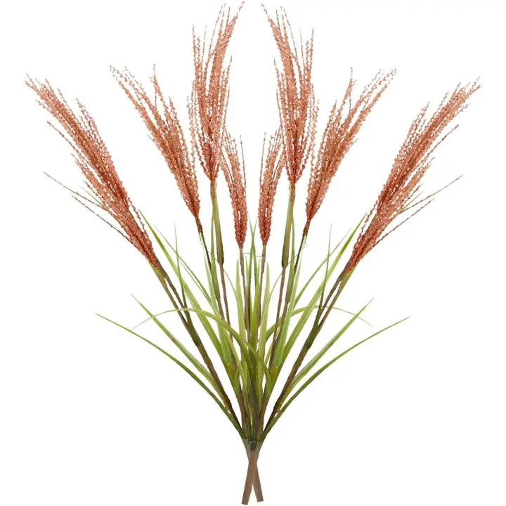 tallos de junco artificial de 70 cm, junco artificial con flores, arreglo floral artístico de hierba de la pampa, decoración para jarrones de mesa y fiestas (café) - 1