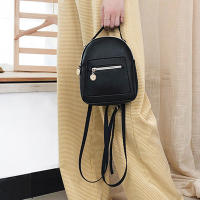Mochila De Moda Para Mujer Mini Soft Touch Multifuncional Pequeña Bolso De Hombro Para Dama Niña Color Negro - details 6