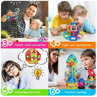 Bloques De Construcción Magnéticos Para Niños 68PCS Tamaño Grande Juguete Educativo DIY Para Niños Y Niñas Regalo Ideal Para Aprendizaje - details 4