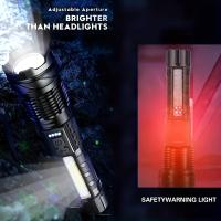 Linterna Táctica，Una linterna multifuncional para exteriores, con un zoom telescópico super brillante, luz de campamento recargable, ideal para viajes, camping, senderismo, pesca y emergencias. - details 0
