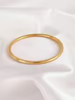 Pulsera De Acero Inoxidable Impermeable Para Mujer Con Plata De Oro Polido Y Superficie Lisa Cuff Bangles Abrochable Joyería Clásica - details 5