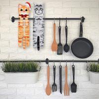 Divertidos Gatos Toallas de Mano Suspendible- Decoración Gato Baño Cocina - Toalla Absorbente Animal Regalos Navidad Cumpleaños Amigo Invisible-Regalos Originales Graciosos Mujer Amantes de Los Gatos - details 2