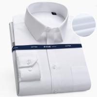 Camisa De Encaje 100% Algodón Para Hombre Con Manga Larga Estilo Formal Talla Grande Colores Blanco Azul Uso Diario Oficina Negocios - details 3