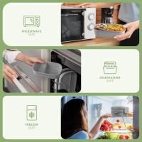 Fiambrera para Adultos 1900ML, Lunch Box with Compartimientos a Prueba de Fuga Caja de Almuertos para Pícnic Trabajo Viajes(Gris) - details 4