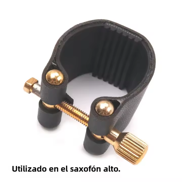 Ligadura De Bocina De Saxofón Alto Cierre Rápido De Cuero Accesorios De Metal Bakelite Para Flutea - 1