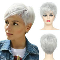 Pelucas Sintéticas De Pelo Ombre Marrón Y Rubio Para Mujeres BCHR Corta Pixie Cut Peluca Mixta De Uso Diario Tamaño Promedio Densidad 150% - details 23