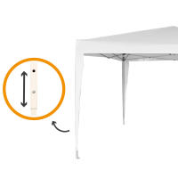 Cenador plegable y ajustable en altura 300x300x240/250 cm blanco Aktive - details 5