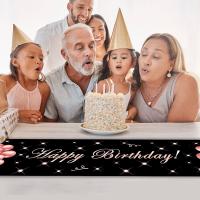 Corredor De Mesa En Forma De Rosas 35x180cm Negro Oro Para Cumpleaños Adulto Decoración Con Brillo Ideal Para Fiestas Internas Y Mujeres - details 4