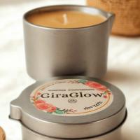 Velas para masaje manteca de karité aroma Mandarina pack 2 corporal y facial 110ML uso en frio o caliente Giraglow - details 1