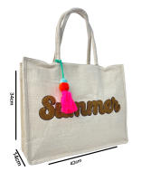 MEJORADA - Bolso de  Mujer Bordado 'SUMMER', con Borla - Playa para Diario - Color Vivo - 42cm*34*14cm - details 1