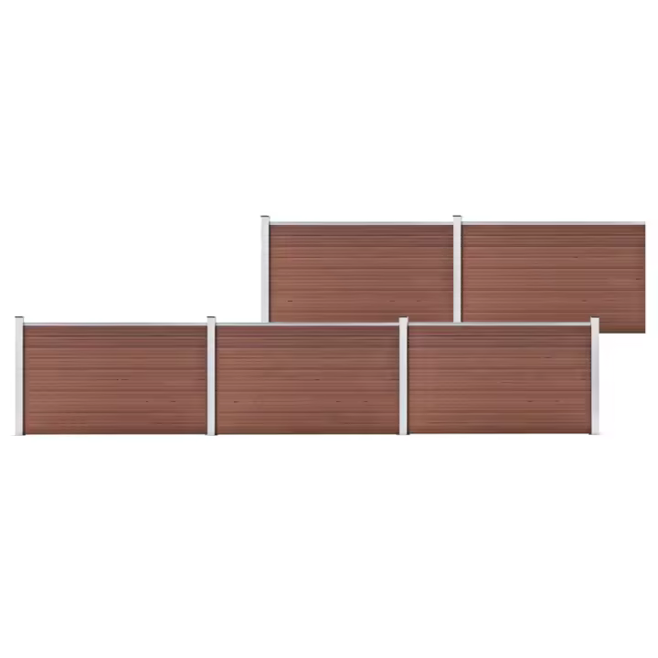 vidaXL Valla de jardín de WPC marrón 872x106 cm - 1