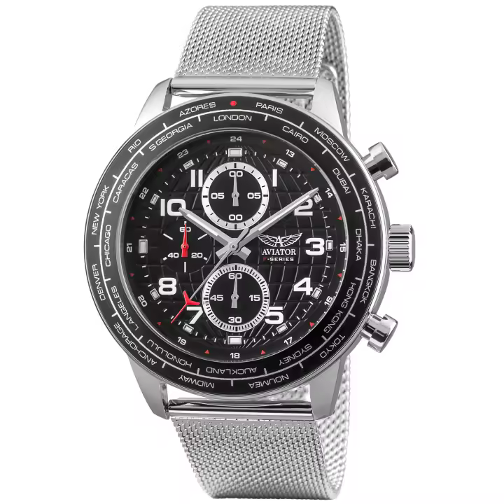 Aviator Reloj Hombre Analogico Cuarzo con Correa de Acero inoxidable AVW79886G407 - 1