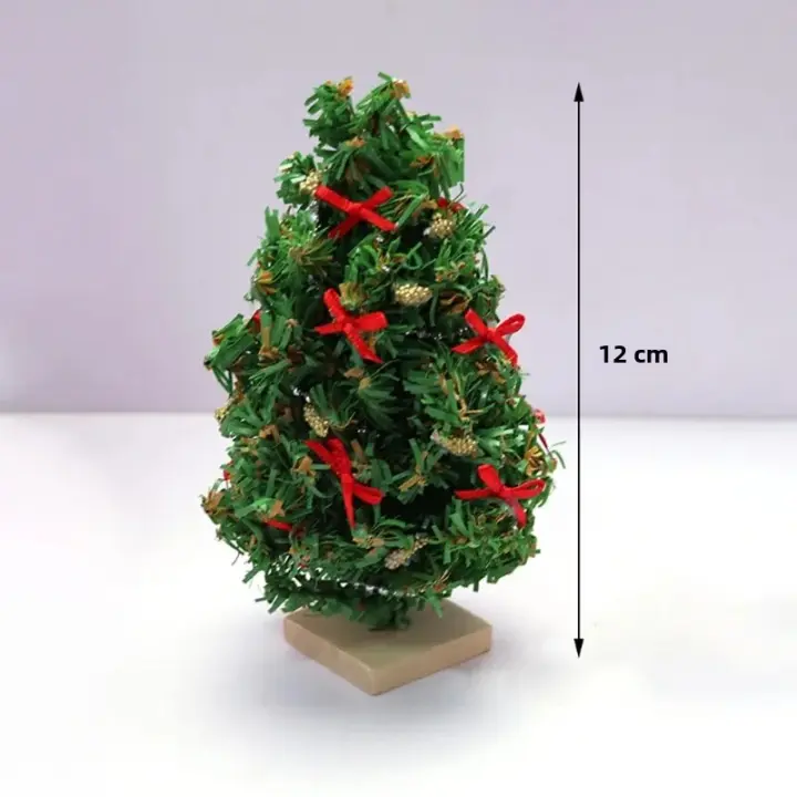 Mini Árbol De Navidad Para Decoración De Casa De Muñecas Modelo De Árbol De Xmas Accesorios De Miniatura Material De Madera - 1