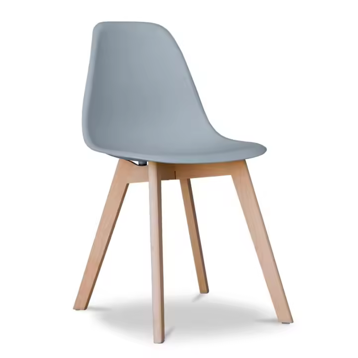ORION91 Silla ARA Color Gris Claro y Patas Haya 46x55x83 cm Comedor Oficina Salón Teletrabajo Cocina - SpazioLuzio - 1