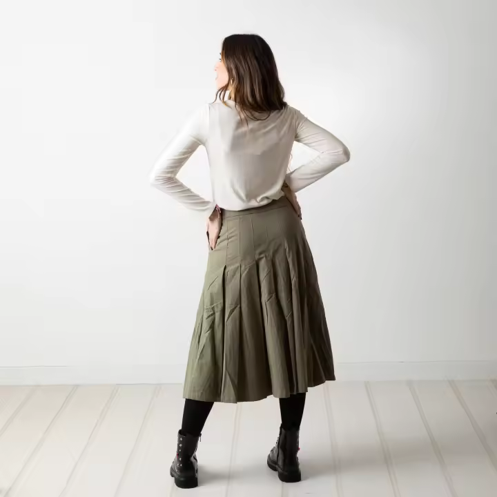 Yerse - 41846_024 - Falda Midi Plisada Con Bolsillos Y Forro - Mujer - 1