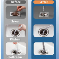 Cepillo De Drenaje Para Baño Y Cocina Herramienta De Limpieza Flexible Para Eliminar Obstrucciones En Tuberías Cepillo De Plástico Para Huecos Y Agujeros - details 7