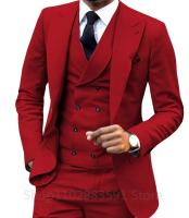 Traje De Boda Para Hombre 3 Piezas Conjunto De Traje Formal British Estilo Con Chaqueta Pantalones Y Chaleco Slim Fit Tuxedo Male Blazer Para Celebraciones Y Trabajo - details 2