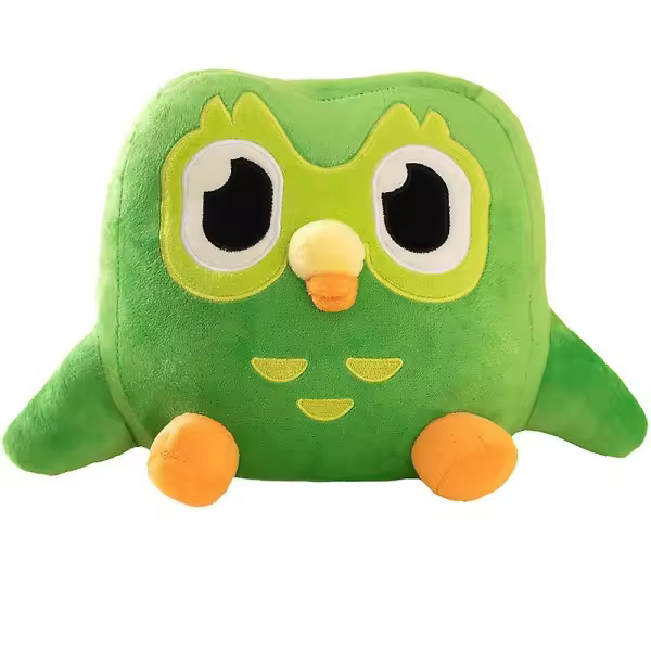 Green Duolingo Owl Plush Toy Duo Plush by Duo the Owl Cartoon Anime Owl Doll One Size - 1