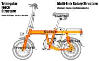ENGWE T14 Bicicleta Eléctrica Plegable con Neumático de 14 Pulgadas, Motor sin Escobillas de 250W, Batería de 48V 10Ah, 25 km/h, velocidad máxima de 80km, Amortiguador triple, Freno de disco mecánico, rueda libre de 7 velocidades - Blanco - details 3