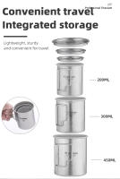 Tiartisan Taza De Camping Plegable De Titanio 200ML-750ML Superficie De Cristal De Hielo Portátil Y Ligera Para Picnics Y Actividades Al Aire Libre Con Tapa - details 3