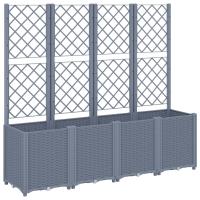 vidaXL Jardinera con enrejado PP 160x40x140 cm Color Gris,  Blanco,  y mas - details 1