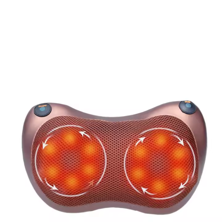 Cojín de Masaje Eléctrico con Función de Calentamiento y Cabezales Giratorios 3D, Envío desde España - Alivio y Relajación para Espalda y Cuello - 1