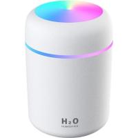 Humidificador de aire LED de 300 ml, difusor de aroma USB, purificador de aire para automóvil con luces LED de colores, color blanco - details 0