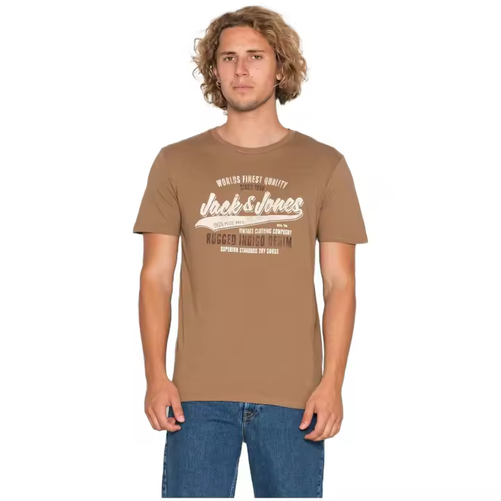 Camiseta de Manga Corta Jack&Jones Jprblubooster Ss Tee Crew Neck para hombre en color marron - 1