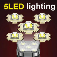 Linterna LED Recargable De Alta Potencia Con 5 Núcleos Luz Secundaria COB 4 Modos Impermeable Para Camping Y Aventuras Al Aire Libre - details 8