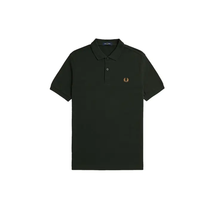 Fred Perry Slim Fit Plain Polo Night Green / Light Rust - 1
