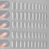 100Pcs Sistemas De Extensión De Uñas Postizas En Gel Capsula Falsas Uñas Coffin Estilo Francés Herramienta De Construcción Rápida - details 1