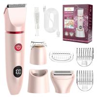 Recortadora de bikini 3 en 1 para mujer, afeitadora eléctrica para cabello público, recortadora de vello corporal recargable, kit de extracción desmontable portátil, lPX7 impermeable ligero con - details 0
