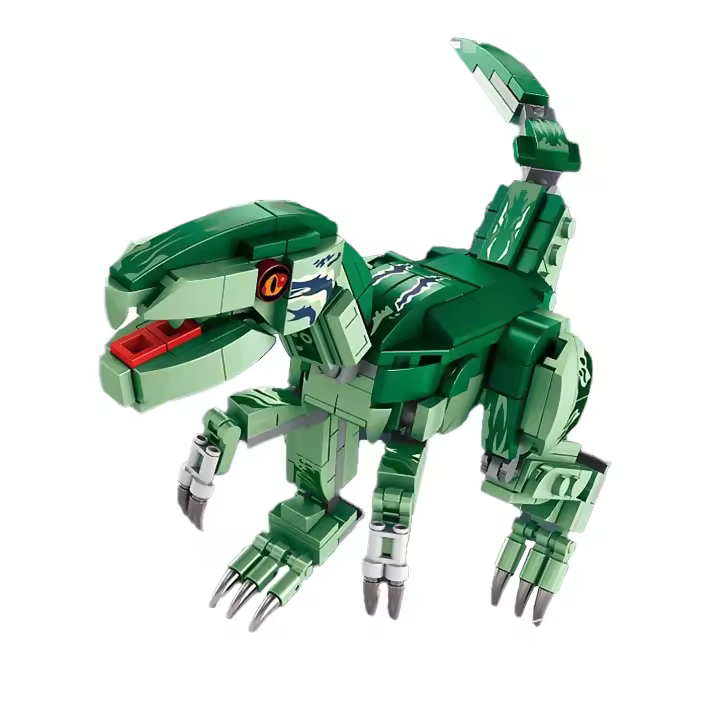 DAM. Velociraptor convertible en robot + vehículo, 256 piezas. 24x7x9cm. - 1