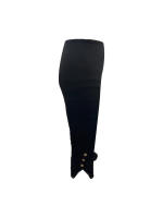 Leggings De Moda Para Mujeres Cintura Alta Ajustados Yoga Casual Color Sólido Con Botón Y Abertura Lateral Mid-calf Polyester - details 5