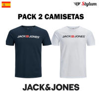 Jack & Jones Hombre Pack 2 Camisetas Algodón De 160 grs ,Manga Corta , Logo estampado Primavera Verano Moda Casual Informal - details 1