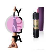 Ociodual Esterilla Yoga antideslizante con Correa de hombro y Bolsa de Transporte, Pilates, Fitness, Yoga mat, TPE Ecológico + Algodón, Colchoneta gimnasia, Morado/Rosa, 183cm X61cm X6mm - details 4