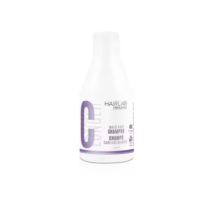 Salerm Champú Cabellos Blancos 300 Ml. | Champú especial para canas y cabellos decolorados o rubios. Elimina progresivamente las tonalidades amarillas y aporta vitaminas (A, B, E y H) reavivando la luminosidad de canas y rubios. - 1