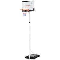 SPORTNOW Canasta de Baloncesto con Ruedas Altura Ajustable 245-305 cm Aro de Baloncesto Portátil con Tablero de PVC y Base Rellenable para Exteriores 90x83x310-360 cm Blanco - details 0