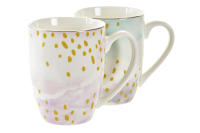 Set de Tazas de Porcelana con Diseño Glamuroso, Capacidad de 380 ml, Tamaño 12 x 8.5 x 9.5 cm, Estilo Sofisticado para Café, Té o Infusiones, Perfecta para Uso Diario, Decoración Moderna y Regalos Especiales - details 0