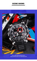 Reloj De Pulsera Deportivo SMAEL Para Hombres Dual Display Resistente Al Agua Cronógrafo Militar Con Pantalla LED Y Luz Retroiluminada - details 18