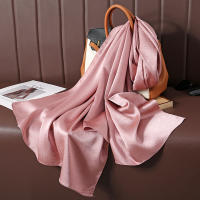 Pañuelo De Seda Lujoso Para Mujer En Color Sólido Moda Comodidad Y Versatilidad Shawl Muffler Neckerchief Bandanna Para Exterior - details 36