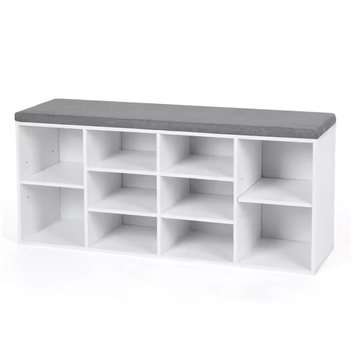 Banco zapatero con asiento acolchado,104x48x30 cm en varios colores, pasillo, recibidor, dormitorio - 1