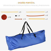 PawHut Equipo de Entrenamiento de Agilidad para Perros de 3 piezas Set de Agilidad con Obstáculos de Salto Aro Valla de Altura Ajustable y Bolsa de Transporte Amarillo - details 5