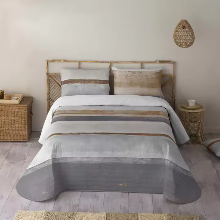 NATURALS - Colcha Bouti Estampada - Tejido Microfibra 100% Poliéster Extra Suave - Relleno 100% Poliéster - Fabricado en España - Modelos Geométricos - Cama 90/135/150/180 cm - 1
