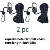 2pcs Ajustador De Cordón Para Tienda De Campaña 6mm 5m Cuerda Reflectante Para Atar Con Resorte Pulleyo Rápido Para Sombra - details 7
